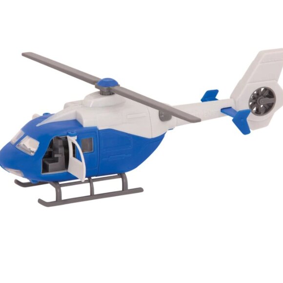 Driven Micro Rescue Fleet Kids Toy Fire Truck and Helicopter Set - Red and Blue - Picture 2 of 16